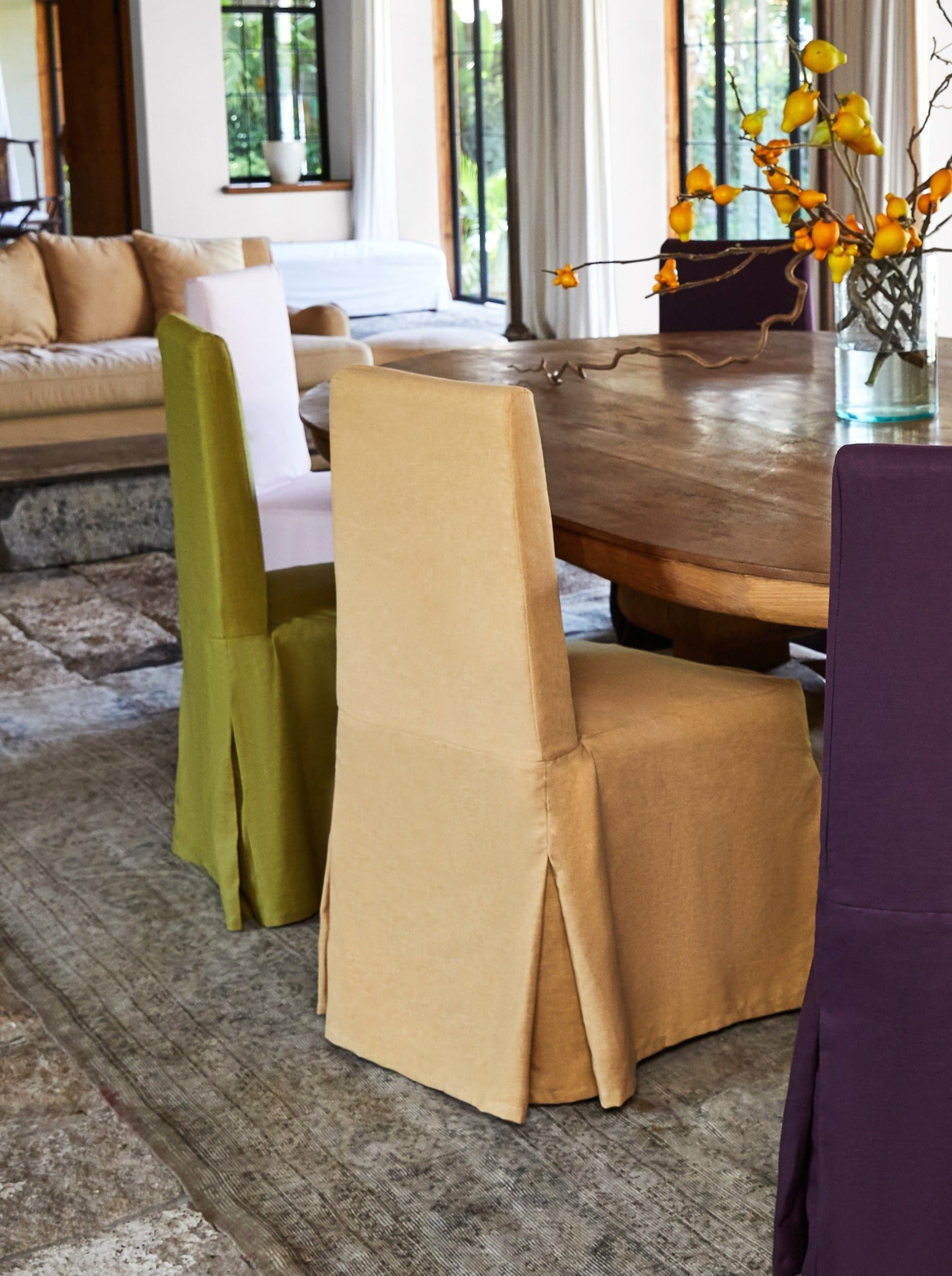 Linen dining chair slipcovers hotsell