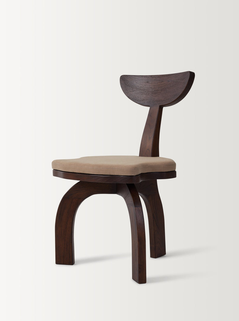 FRANCA WALNUT DINING CHAIR - CAPPUCCINO