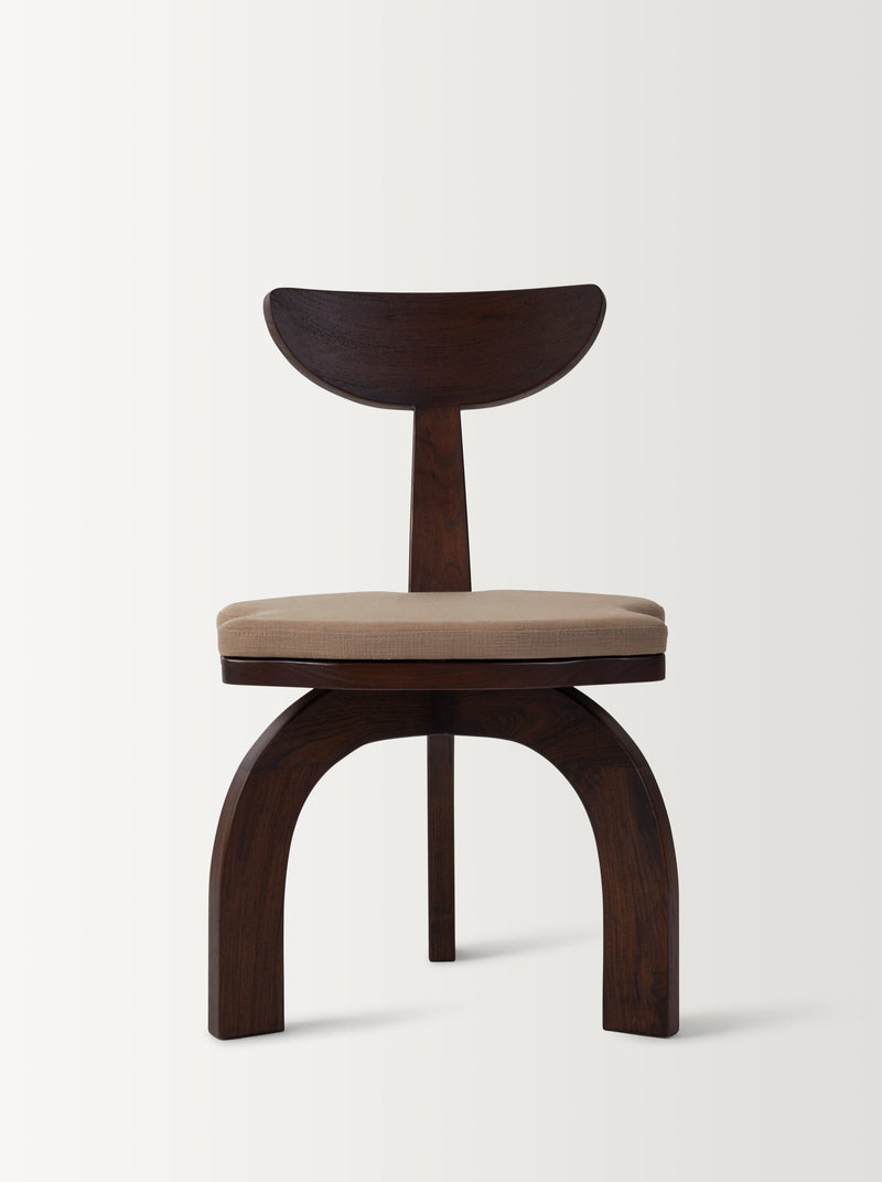 FRANCA WALNUT DINING CHAIR - CAPPUCCINO