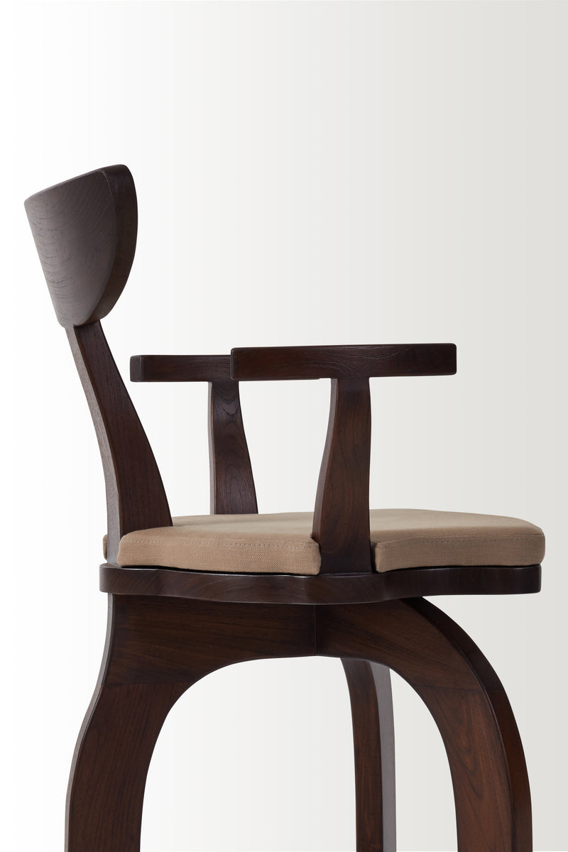 FRANCA WALNUT ARMCHAIR - CAPPUCCINO