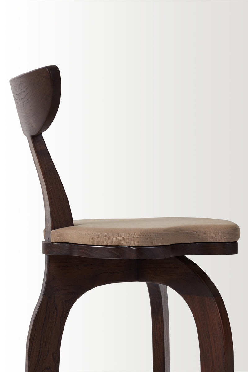 FRANCA WALNUT DINING CHAIR - CAPPUCCINO