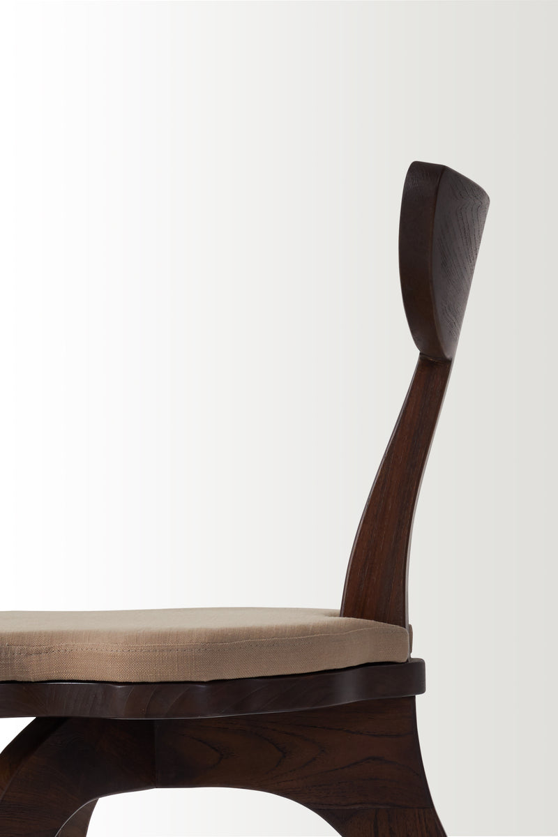 FRANCA WALNUT DINING CHAIR - CAPPUCCINO