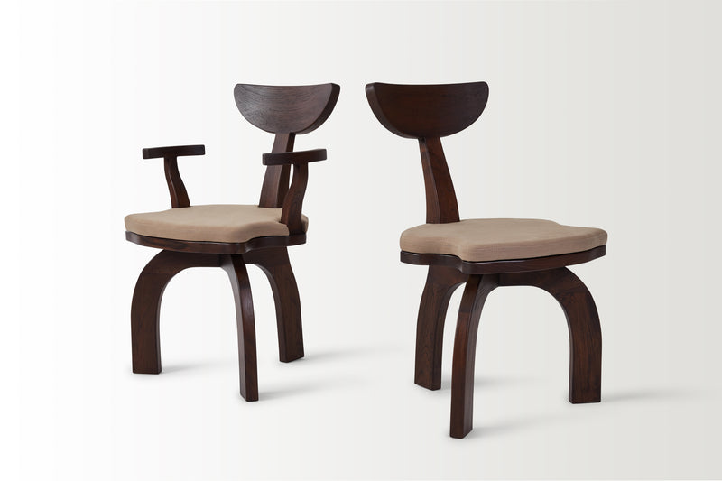 FRANCA WALNUT DINING CHAIR - CAPPUCCINO