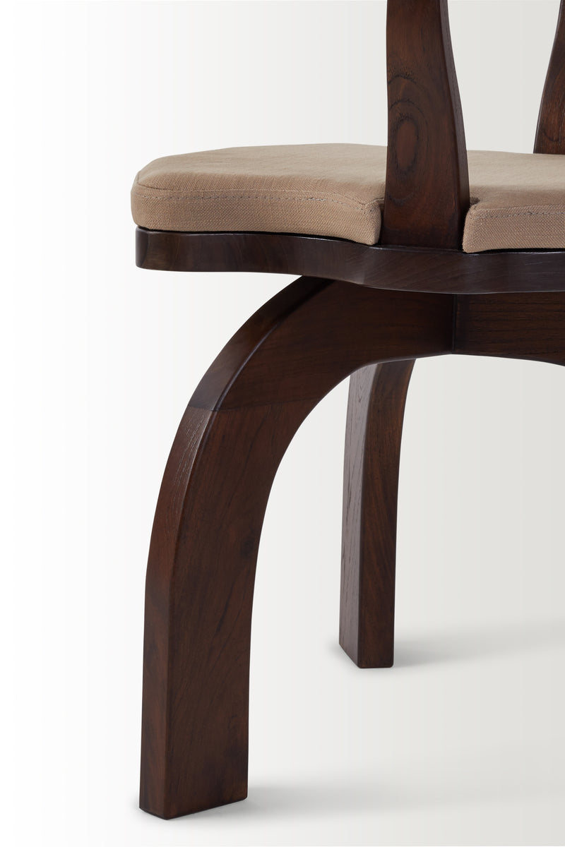 FRANCA WALNUT ARMCHAIR - CAPPUCCINO