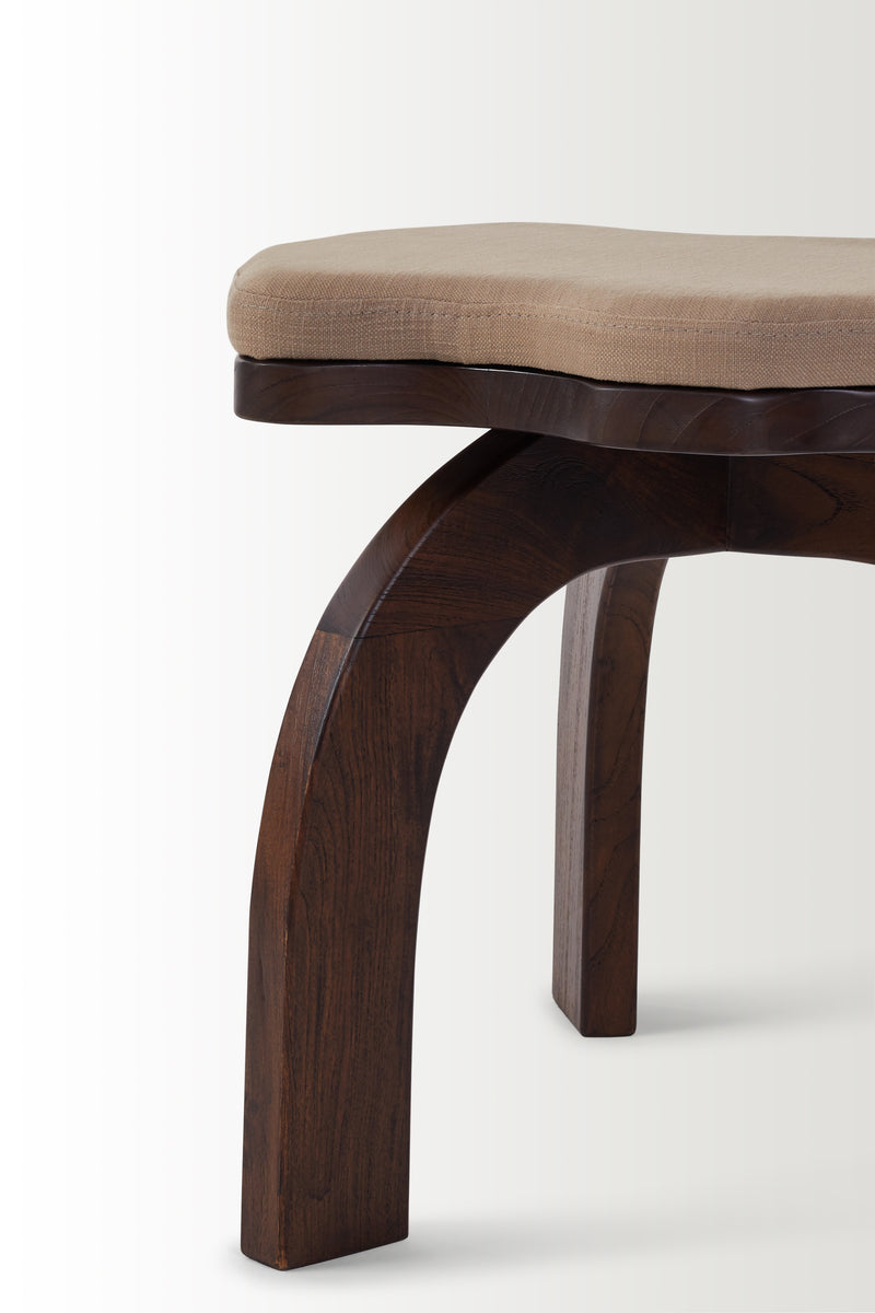 FRANCA WALNUT DINING CHAIR - CAPPUCCINO