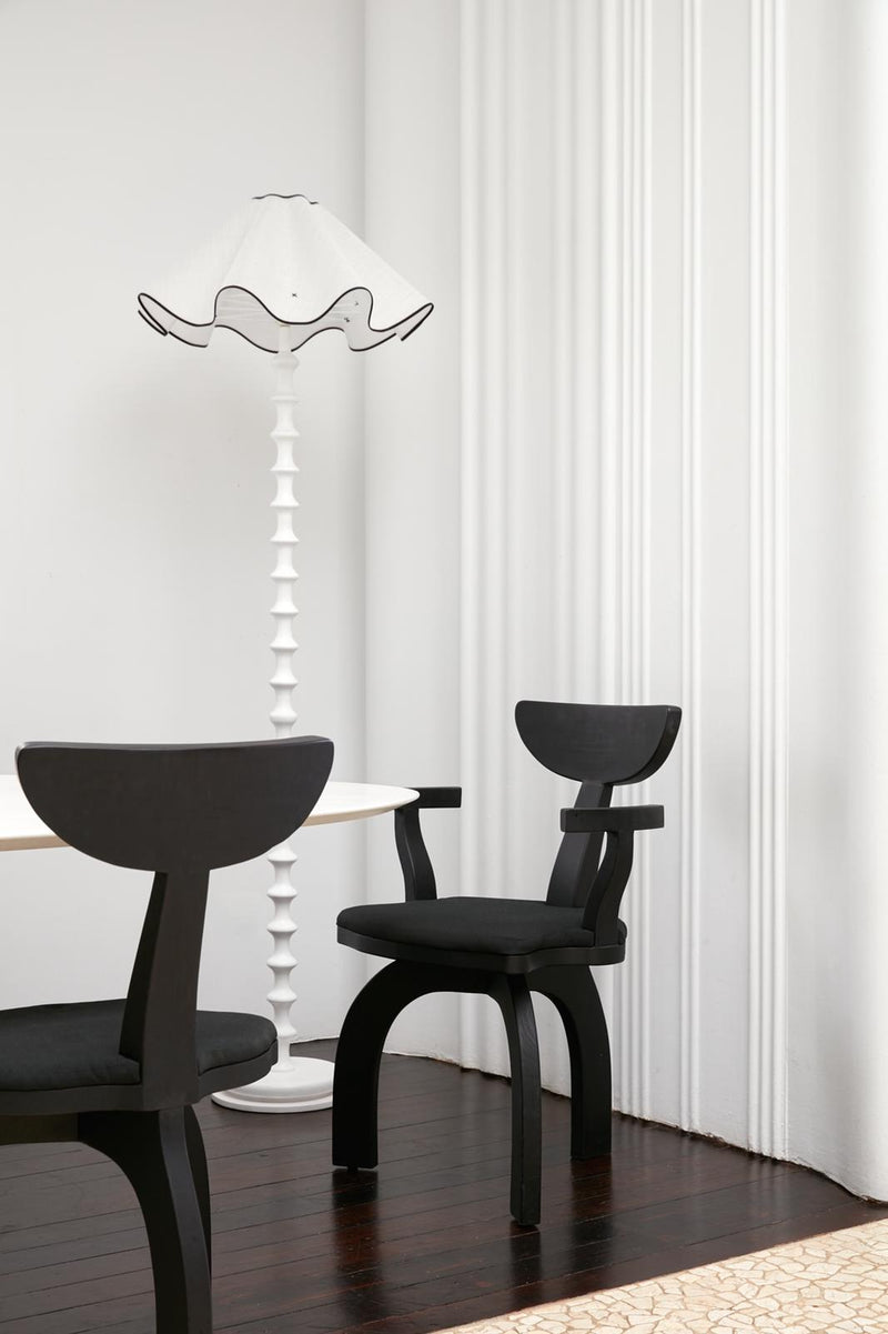 FRANCA WALNUT ARMCHAIR - SEAWEED